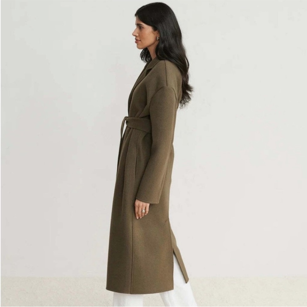 Jenni Kayne Cashmere Olive Green Overcoat  Luxury Minimalist Cost /Jacket - Picture 5 of 16